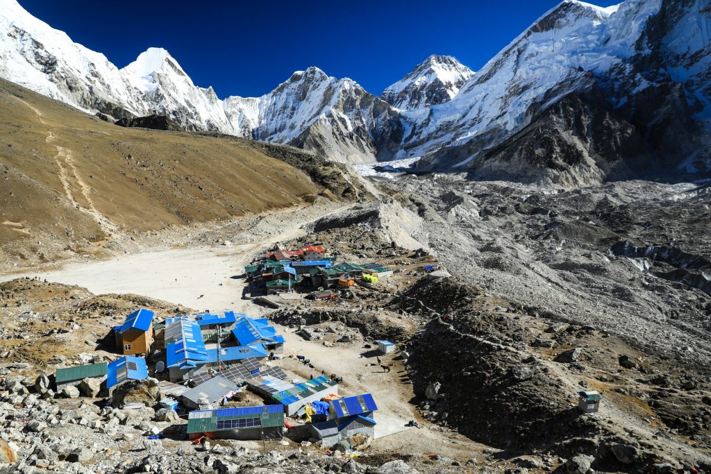 Gorak Shep village lodges and tea houses near Everest Base Camp Nepal