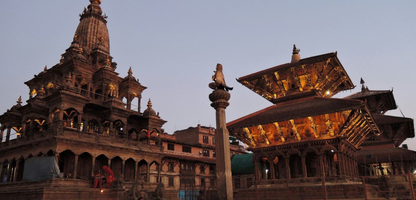 Patan Durbar Square UNESCO World Heritage site in Lalitpur, Nepal featuring 17th-century Newari architecture and temples.